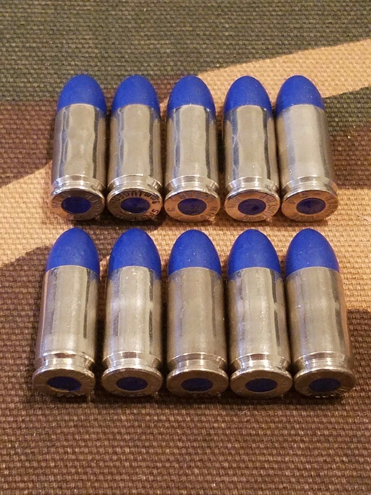 9mm Luger Snap Caps  Set Of 10 (blue+nickel)
