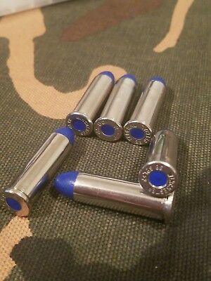 38 Special Snap Caps  Set Of 6, Blue And Nickel, Real 125gr Weight!!!