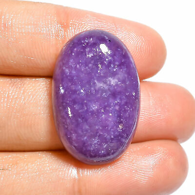 Natural Purple Lepidolite Oval Shape Cabochon Loose Gemstone 29.5 Ct. 27x18x7 Mm
