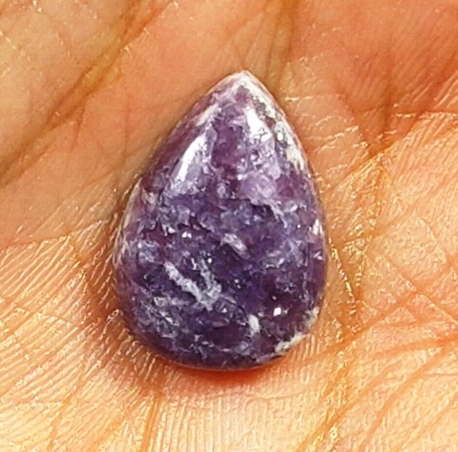 8 Ct 100% Natural Fine Purple Lepidolite Pear Cabochon Loose Gemstone A20