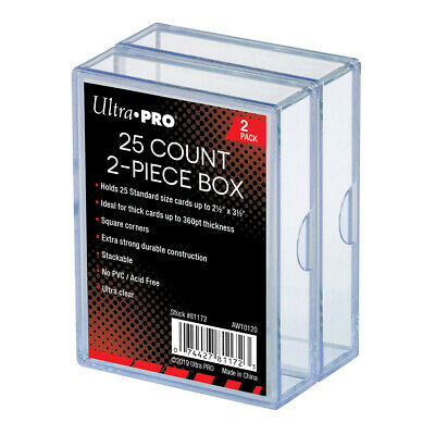 (2-pack) Ultra Pro 2 Piece Plastic Card Storage Box (25 Count Size) Slider Box