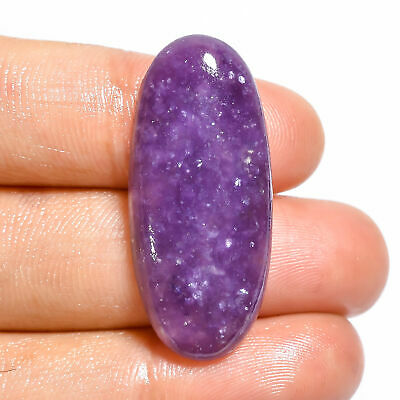 Natural Purple Lepidolite Oval Shape Cabochon Loose Gemstone 25 Ct. 34x15x6 Mm