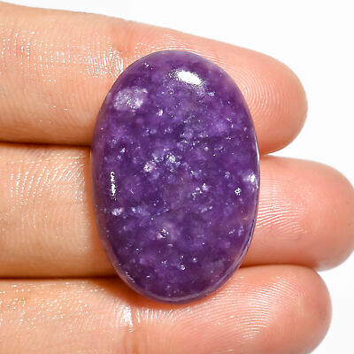 Natural Purple Lepidolite Oval Shape Cabochon Loose Gemstone 23.5 Ct. 29x19x6 Mm