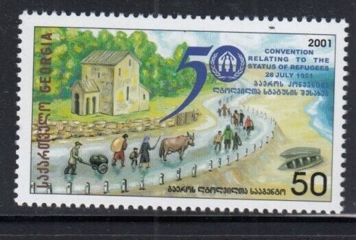 Georgia 50th Anniversary Convention Relating To Status Of Refugees Mnh Stamp